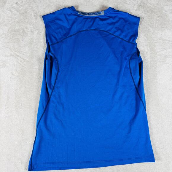 Nike Pro Combat Shirt Men's Large Blue Dri-Fit Compression Activewear Sports - Picture 8 of 11